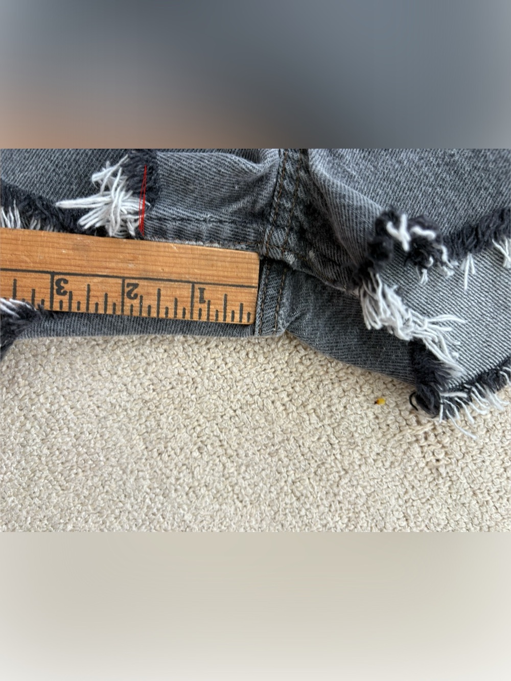 Levi's 501 Authorized Vintage Shorts Women's Grayish Black Denim Cutoffs 33W - Picture 12 of 13